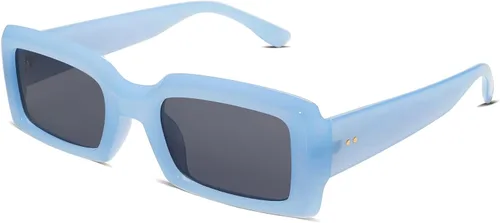 Allarallvr Gafas de sol rectangulares de moda para mujeres y hombres persianas cuadradas vintage de los años 90 marco grueso gafas de sol nude