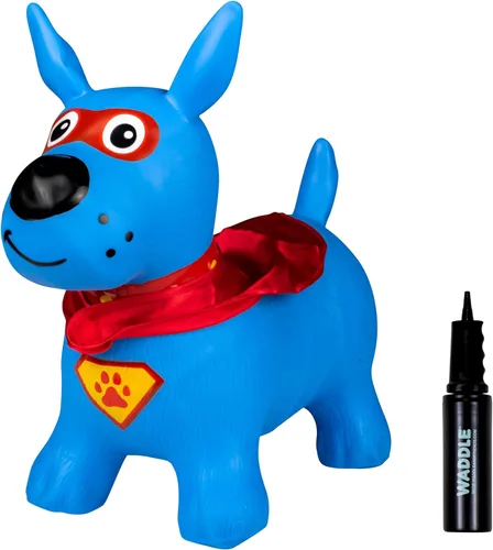 Miniatura 9 de WADDLE Bouncy Hopper - Peluche inflable de animales para interiores y exteriores, juguete para niños pequeños y niños, bomba incluida, niños y niñas