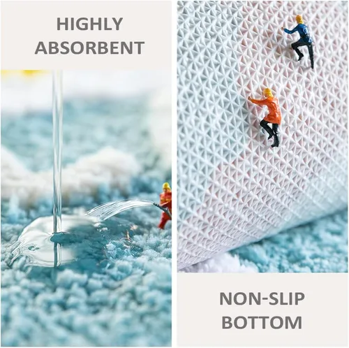 Miniatura 5 de Tapete de baño medio redondo, absorbente, tapete de baño, ducha, súper suave, tapete de entrada de dormitorio, alfombra de puerta de cocina, tapete