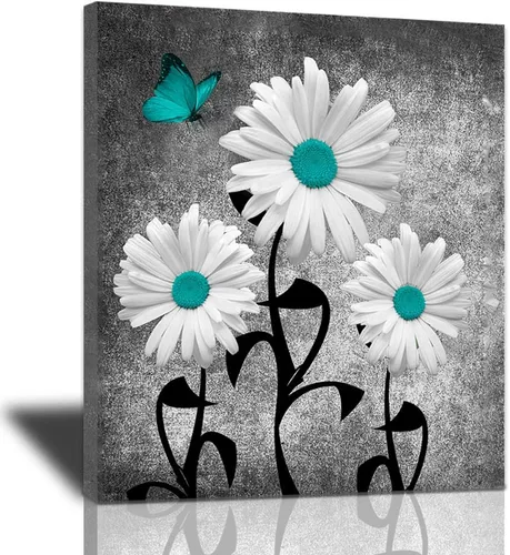 Miniatura 33 de Bulldog Leather Works Lienzo decorativo abstracto de colibrí y girasol, con citas inspiradoras, póster de flores de granja, decoración moderna