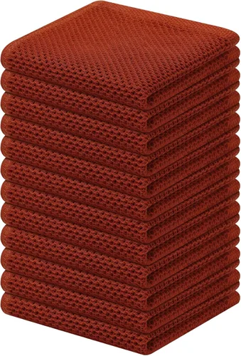 Miniatura 60 de Kitinjoy - Paños de cocina de 100 % algodón, tela de tejido gofrado, paño de limpieza ultrasuave, absorbente y de secado rápido. Gris Oscuro