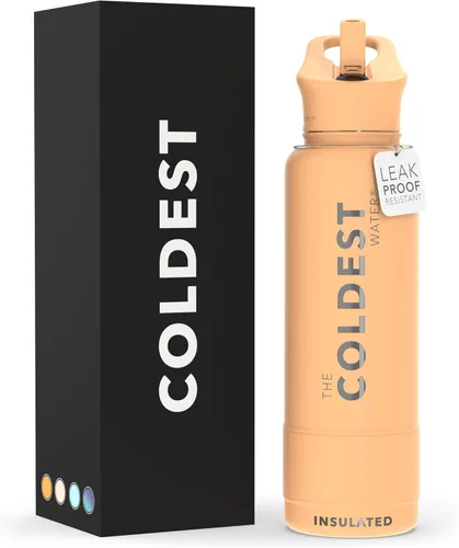 Miniatura 12 de Coldest - Botella para agua con tapa que incluye pajilla, térmica y metálica (acero inoxidable), para hombres y mujeres, color morado