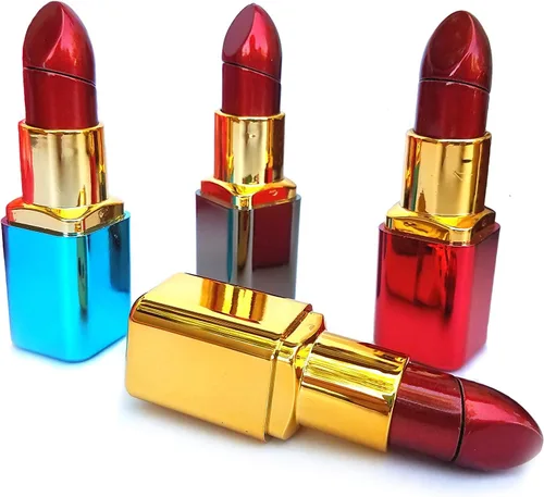 Encendedor de butano en forma de lápiz labial, recargable para mujer, encendedor novedoso (azul)