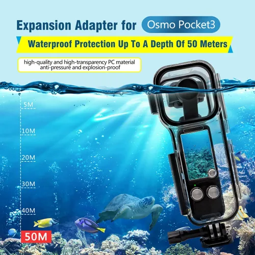 Miniatura 2 de 50M (164ft) Osmo Pocket 3 Carcasa impermeable para DJI Osmo Pocket 3 Accesorios a prueba de agua, carcasa protectora de buceo subacuático Shell Osmo