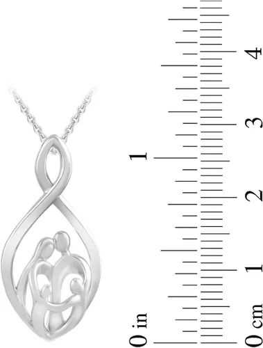 Miniatura 4 de Collar con colgante Family Infinity de plata fina de 18 pulgadas