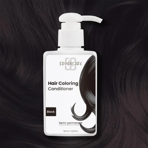 Miniatura 2 de SOVONCARE Acondicionador Depósito de Color para el Cabello, Tinte Semi-Permanente Negro para Cabello Teñido, 5.28 OZ, Resultados Vibrantes en 10