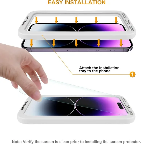 Miniatura 2 de Supershieldz (2 Pack) Diseñado para iPhone 14 Pro Max (6.7 pulgadas) Protector de pantalla de vidrio templado con (Bandeja de fácil instalación)
