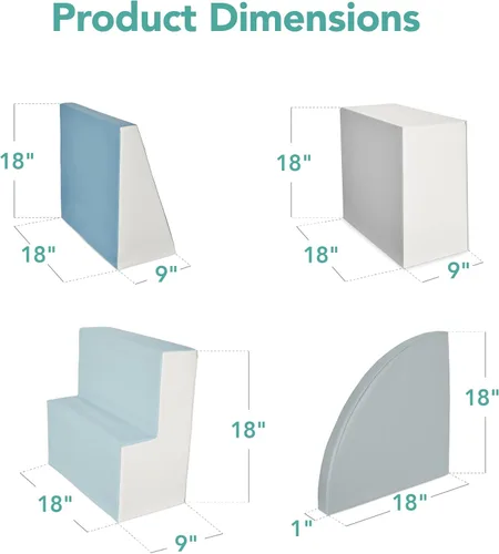 Miniatura 7 de Best Choice Products 4 piezas de bloques de espuma suave para niños para escalar y gatear, estructuras de juego para el desarrollo infantil