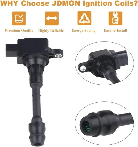Miniatura 6 de JDMON Paquete de bobinas de encendido compatible con Nissan Altima Sentra X-trail L4 2.5L 2002 2003 2004 2005 2006 2007 2008 reemplaza 22448-8H315