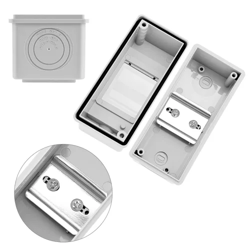 Miniatura 3 de Fielect Caja de protección de distribución MCB de 2 vías con riel DIN, caja eléctrica de disyuntor de plástico ABS y cubierta transparente IP65