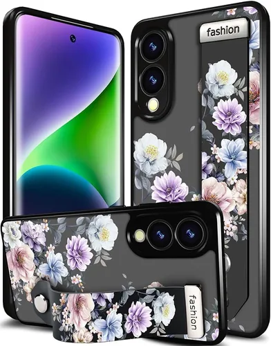 Miniatura 17 de Compatible para Samsung Galaxy S23 Funda Bonita con Correa Soporte Dedo Kickstand, Fundas de Silicona Geniales de Diseñador Funda Cover - Mariposa