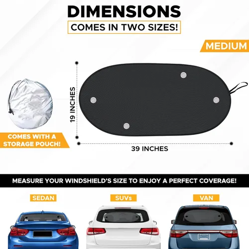 Miniatura 2 de EcoNour Parasol para ventana trasera para automóvil, parasol para ventana trasera con 99% de protección solar contra los rayos UV y el calor.
