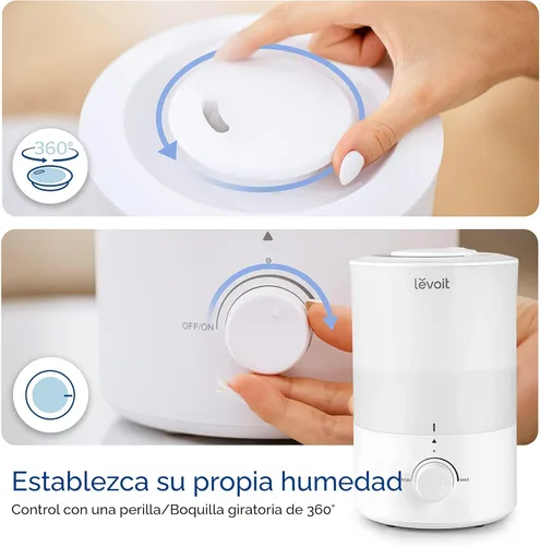 Miniatura 8 de LEVOIT - Humidificadores para dormitorio - Silencioso (tanque de agua de 3L) - Niebla fría/llenado superior/difusor de aceite esencial/25 vatios