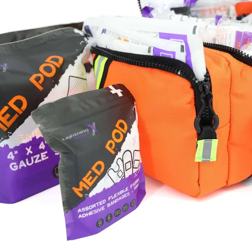 Miniatura 3 de Lightning X Value Compact Medic First Responder EMS/EMT Bolsa de trauma compacta con kit básico de primeros auxilios A - Naranja