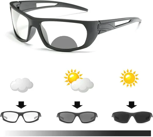 Miniatura 3 de COTIA Gafas de lectura bifocales clásicas cuadradas para hombre, para deportes al aire libre, ciclismo, sol fotocromático, transición, presbicia