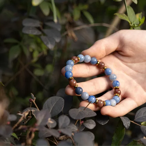 Miniatura 18 de Pulseras de cristal con cuentas de Charka para mujer, hechas a mano con aventurina verde de 0.315 pulgadas (0.315 in), pulseras de piedra de cristal