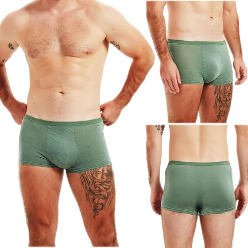 Miniatura 7 de STARLY 5pcs Mens Desechable Algodón Ropa Interior Viaje Boxers Escritos Portátil Pantalones Cortos Blanco/Gris/Verde Oliva