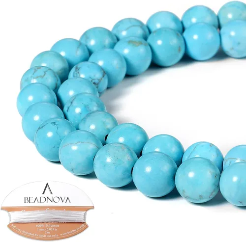 Miniatura 25 de Cuentas de ónix negro BEADNOVA con cuentas de cristal natural, piedras preciosas, redondas, sueltas, curativas de energía con cordón elástico de 01)