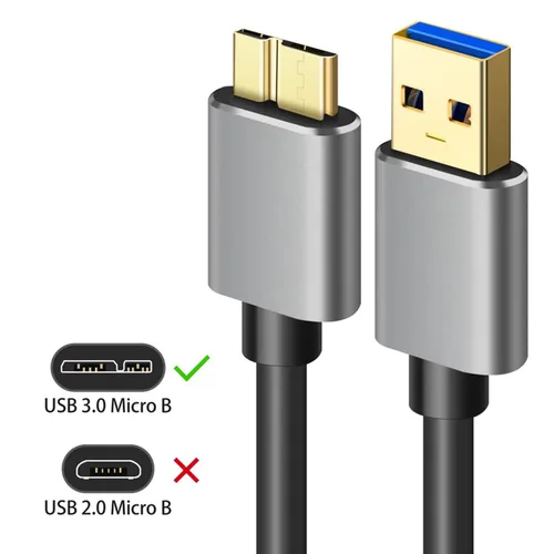 Miniatura 2 de Cable micro B, USB 3.0 A macho a micro USB 3.0 cable de sincronización, cable de datos compatible con Toshiba, Seagate, Samsung, My Passport y más