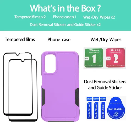 Miniatura 231 de Jeylly Compatible con Samsung Galaxy A22 5G Funda, Funda Samsung A22 5G con 2pcs protectores de pantalla de vidrio templado