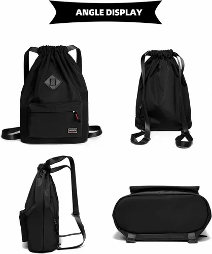 Miniatura 5 de Peicees - Mochila tipo bolsa deportiva, ligera, impermeable con jareta para hombre y mujer