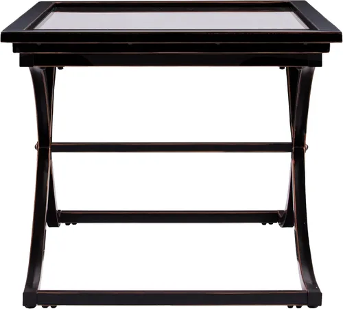 Miniatura 5 de SEI Furniture - Mesa de cóctel Vogue - Negro - Diseño transicional, vidrio negro y madera - Ideal para sala de estar, habitación familiar (CK9940)