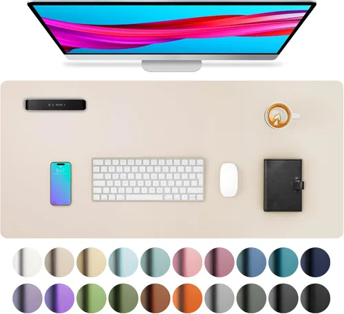Miniatura 198 de Aothia - Protector de escritorio de cuero sintético, base para mouse, superficie antideslizante e impermeable para escribir y para laptop
