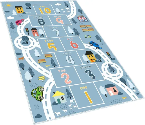 Miniatura 7 de Hopscotch - Alfombras para niños, alfombra para dormitorio, sala de juegos, autos de juguete para niños, alfombra de guardería para niños pequeños