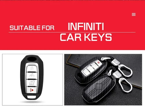 Miniatura 3 de ontto Funda para llavero con llavero compatible con Infiniti 2018 en adelante, funda para llave de automóvil de entrada sin llave, bolsa remota