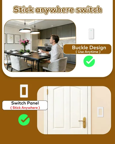 Miniatura 2 de NineLeaf Interruptor de salida remoto inalámbrico, interruptor de lámpara remoto, interruptor decorativo de enchufe de luz de encendido y apagado