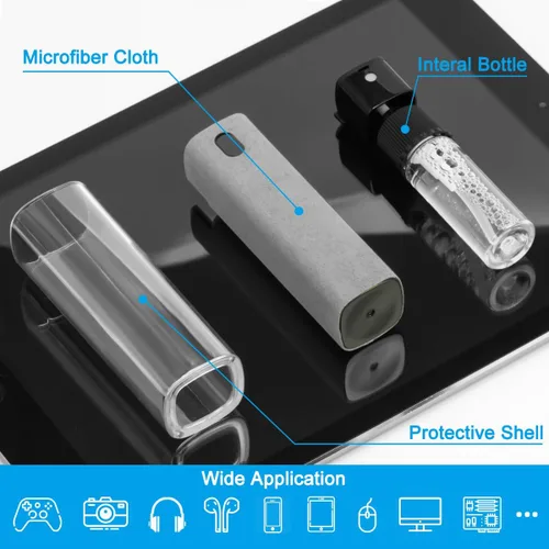 Miniatura 2 de Espray limpiador de pantalla para pantalla táctil, kit de limpieza walrfid para teléfono inteligente electrónico TV, portátil, tableta, PC, Gris