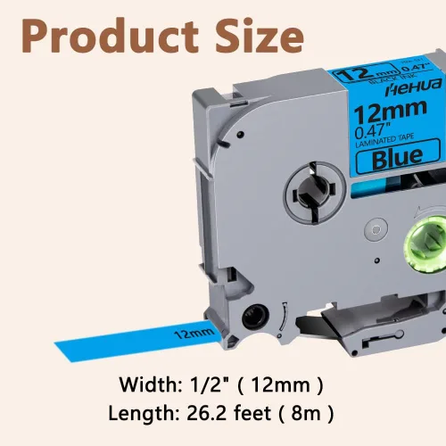 Miniatura 6 de Cinta Hehua Tze Tz 12mm 0.47 laminada azul compatible para Brother P-Touch TZe-531 TZe531 TZ-531 TZ531 para Ptouch PT D210 D200 D210 D610 H110, 1/2