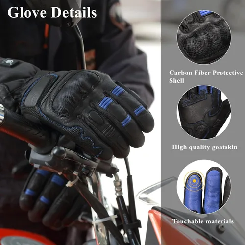 Miniatura 5 de Savior Professional Heated Motorcycle Gloves for Men Women,Dual Mode Electrically Heated Waterproof and Windproof Gloves with 12V Charging