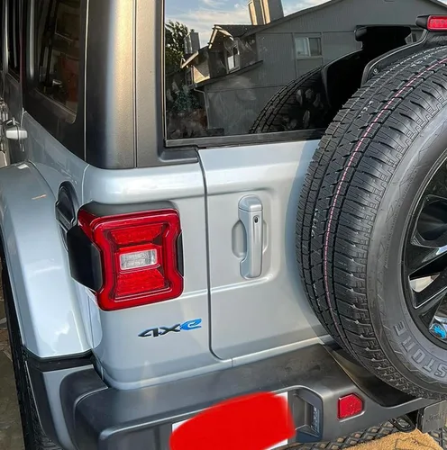 Miniatura 5 de Emblema 4xe de reemplazo para Jeep 2021-2023 Wrangler Puerta trasera oscilante 4Xe Adhesivos de emblema 68490886AB (Negro y Azul)