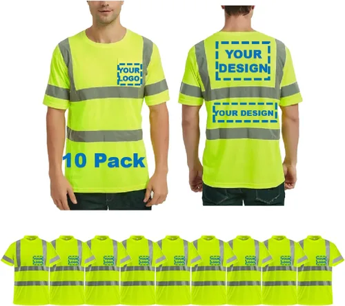 Miniatura 8 de BeautyWill Camisa de seguridad con logotipo personalizado Hi Vis Class2 Camisa reflectante de alta visibilidad con bolsillo Camisa de trabajo