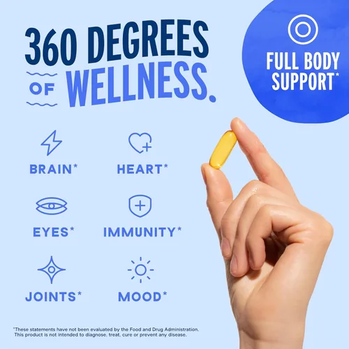 Miniatura 4 de Oceanblue Suplemento profesional de aceite de pescado Omega-3 de 2100 mg de triple fuerza, EPA, DHA y DPA de alta potencia, sin erupciones