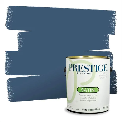 Miniatura 1589 de Pintura Exterior + imprimación PRESTIGE, todo-en-uno, 1 galón, acabado mate, color comparable al Valspar* Royal Gray* VS151-Gris real