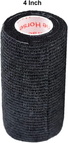 Miniatura 3 de Cinta adhesiva para veterinarios (negro) (paquete de 2) (4 pulgadas x 15 pies), autoadhesiva, adherente, cohesiva, flexible, autoadhesiva, rollo