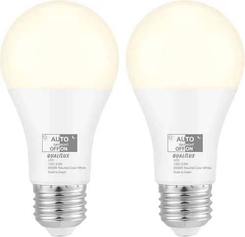 Miniatura 9 de Qualilux Bombillas LED A19 del atardecer al amanecer 850 LM, equivalente a 60 W, luz diurna, 9.5 W de eficiencia energética, A19, base E26, paquete
