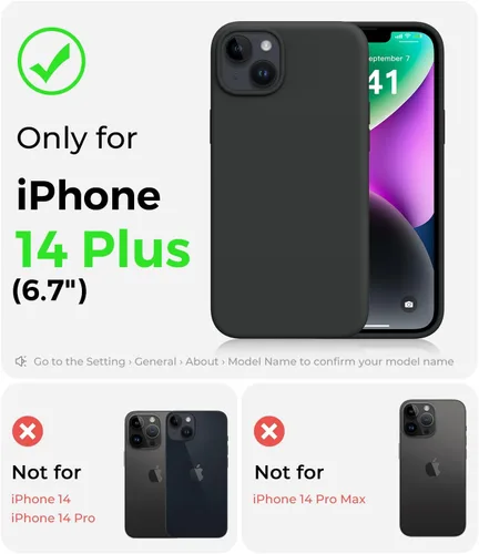 Miniatura 2 de AOTESIER Funda compatible con iPhone 14 Plus, cuerpo completo silicona de grado alimenticio resistente al desgaste, protección anticaídas con forro