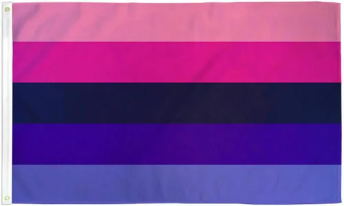 Trade Winds Bandera omnisexual de 3 x 5 pies LGBTQIA LGBT Omni Pride Bandera Multisexualidad Bandera 100D de alta calidad resistente a la