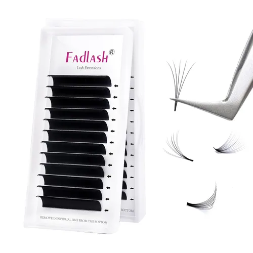 Miniatura 34 de FADLASH Extensiones de pestañas con rizo D, 0.07 mm, bandeja mixta fácil de usar, pestañas de volumen 2D-10D, autoaplicables, 15-20 mm