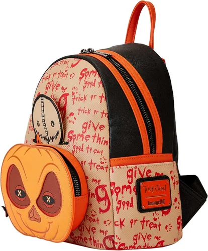 Miniatura 4 de Loungefly Trick 'r Treat Sam Pumpkin Cosplay Mini Mochila Mochilas de Halloween, Beige Bronceado, Classic