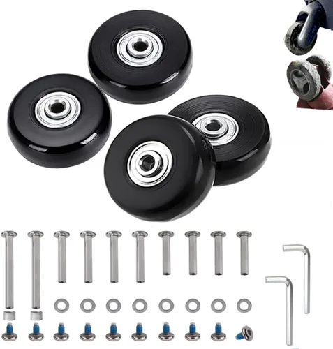 Miniatura 10 de Juego de 4 ruedas de repuesto de 50 mm para maleta de equipaje, con rodillos para patines en línea, ruedas giratorias, rodillos de goma, rodamientos