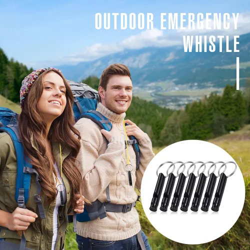 Miniatura 5 de Konohan Silbato de emergencia de aluminio 105 con llavero silbato de supervivencia de seguridad, sonido fuerte ligero resistente para mujeres