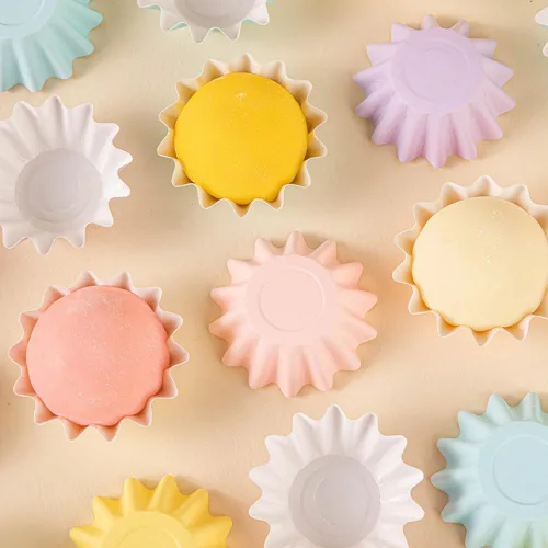 Miniatura 2 de 100 PCS Moldes de Papel Brioche para Hornear Moldes para Cupcakes Papel Antiadherente Recubierto Moldes Estándar para Muffins para Bodas Fiestas Rosa