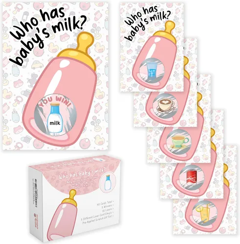 Miniatura 12 de Juegos de baby shower de Party Hearty para niño, 40 boletos de lotería con emojis para rascar, ideas de juegos para bebés, juego de rascar, azul