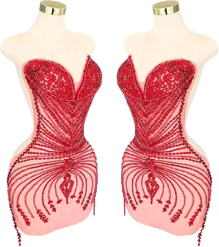 Miniatura 13 de Parches de cristal con cuentas grandes hechos a mano con diseños de apliques de diamantes de imitación para vestido formal de baile (L10-naranja)