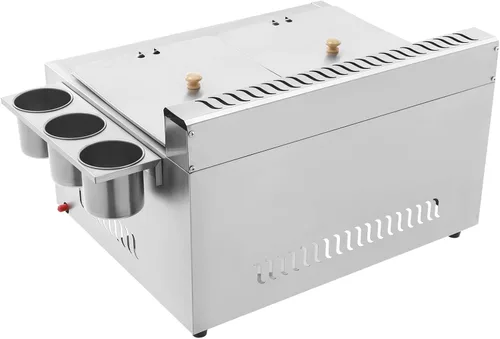 Miniatura 9 de Freidora comercial para encimera, 2 x 6.3 cuartos de galón, gran capacidad, doble tanque de gas, freidora de gas comercial de acero inoxidable con 2