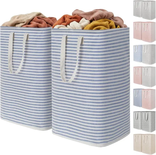 Miniatura 16 de Lifewit Cesta de Ropa Sucia Grande Plegable, Cesta de Ropa Independiente Impermeable con Almacenamiento y Asas de Fácil Transporte para Ropa en Azul